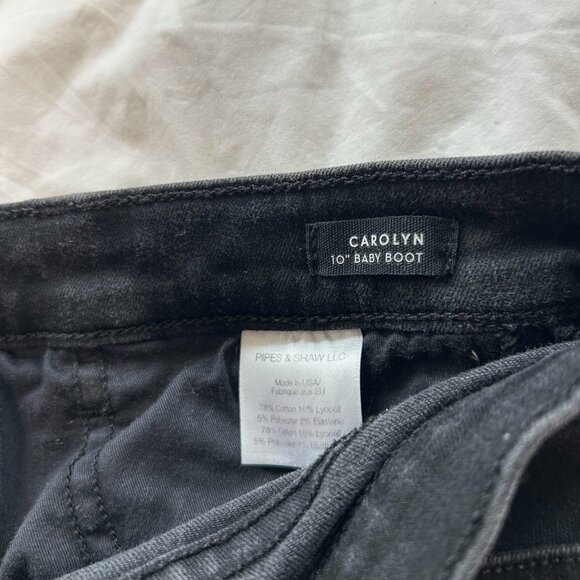 Veronica Beard Carolyn Baby Boot Jeans Black 29 Raven Wash Stripe Button Fly - Picture 9 of 9